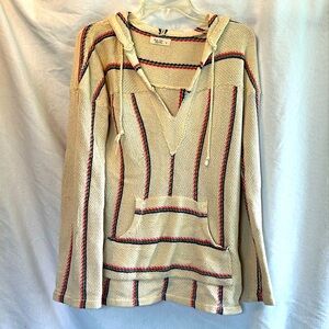 ⭐️ Ron Jon Surf Shop Baja surf hoodie drug rug cream long sleeve pocket S